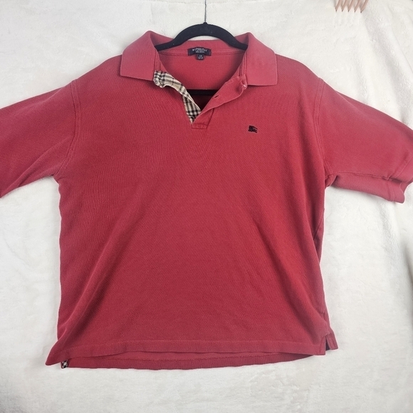 Burberry Other - Burberry London Polo XL Red vintage Luxury Plaid preppy